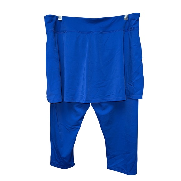 Women Blue 16 Skirted Swim CapriPants Coverage Summer Beach Vacation Resort Boho - Picture 4 of 7